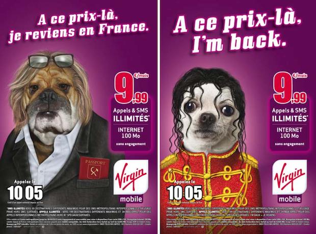 Exemple de publicité Virgin Mobile